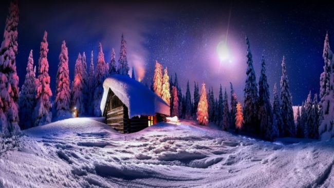 Зимняя ночь картинки